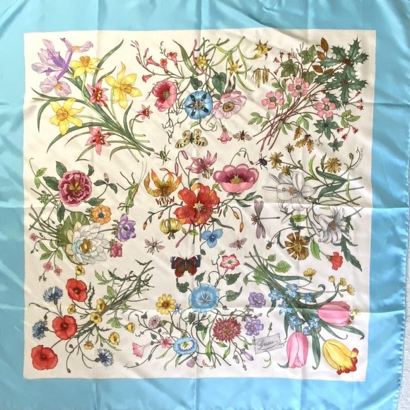 Gucci Accessories Vintage Gucci Silk Scarf Iconic V Accornero